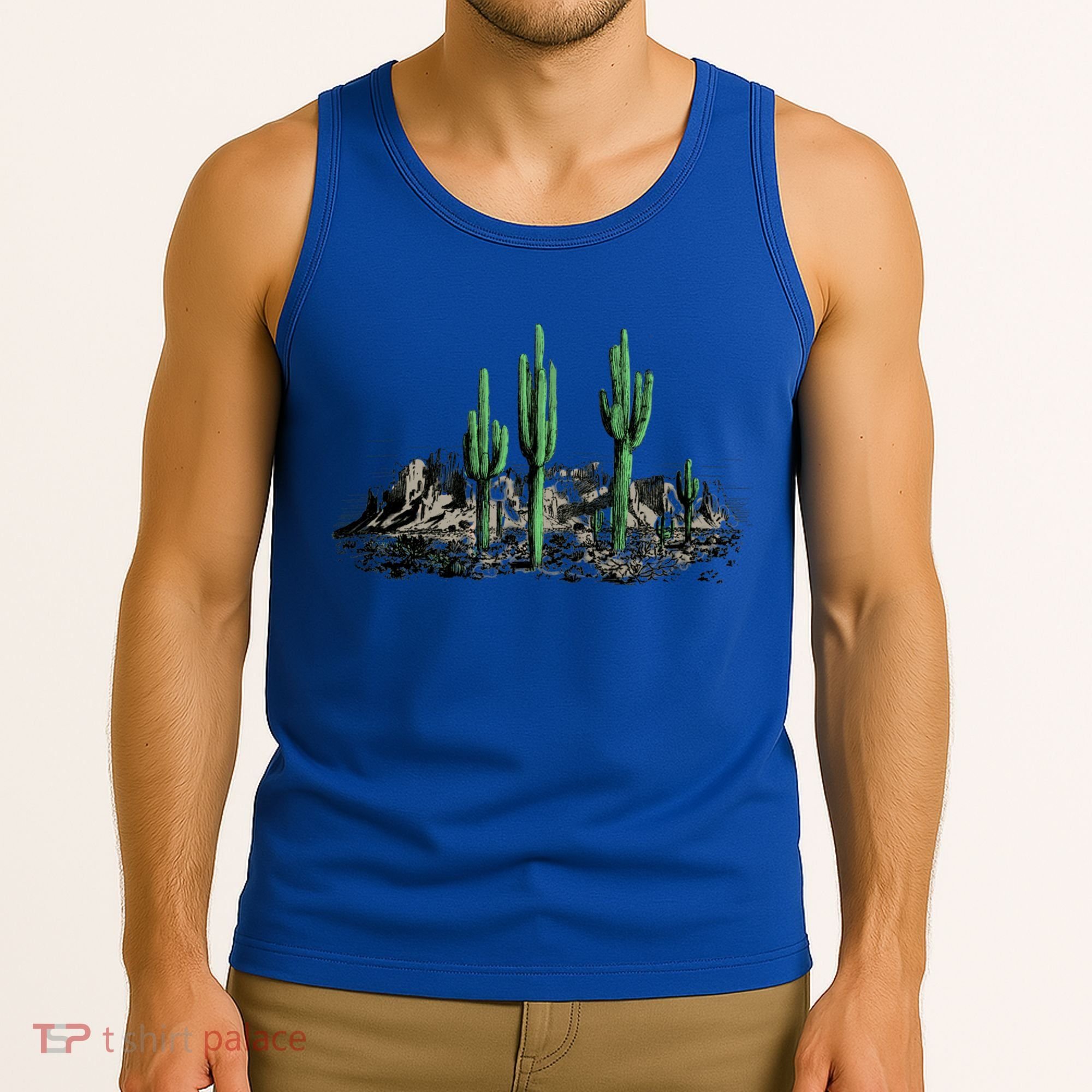 Saguaro Cactus Retro Desert Saguaro Cactus Western Nature Gift Tank Top