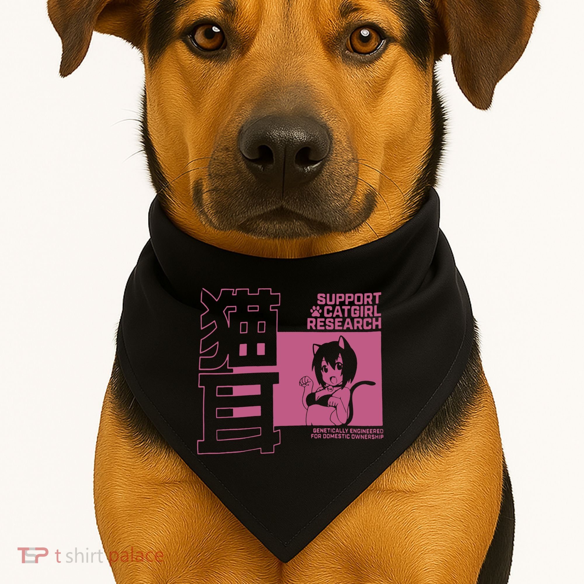 Support Catgirl Research Anime Japan USA-Made Doggie Bandana