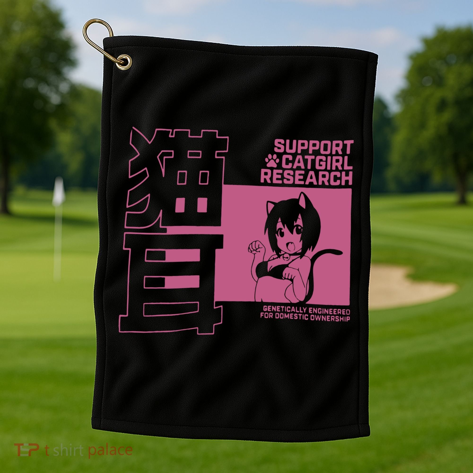 Support Catgirl Research Anime Japan Golf Towel