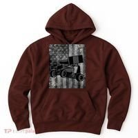 Sprint Car Racing Black Grey American Flag Dirt Track Cars Hoodie thumb 0