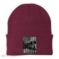 Sprint Car Racing Black Grey American Flag Dirt Track Cars Beanie thumb 0