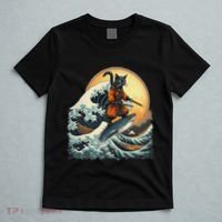 Samurai Cat Riding Shark Epic Wave Cat Lovers Costume T-Shirt thumb 5