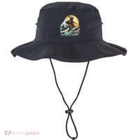 Samurai Cat Riding Shark Epic Wave Cat Lovers Costume Bucket Hat thumb 0