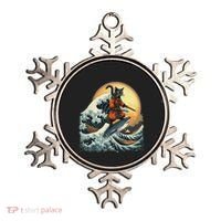 Samurai Cat Riding Shark Epic Wave Cat Lovers Costume Ornament thumb 0