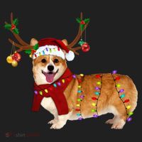 Santa Corgi Reindeer Light Christmas Gift Beanie thumb 2