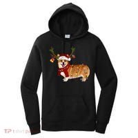 Santa Corgi Reindeer Light Christmas Gift Women's Hoodie thumb 0