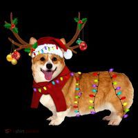 Santa Corgi Reindeer Light Christmas Gift Mousepad thumb 1