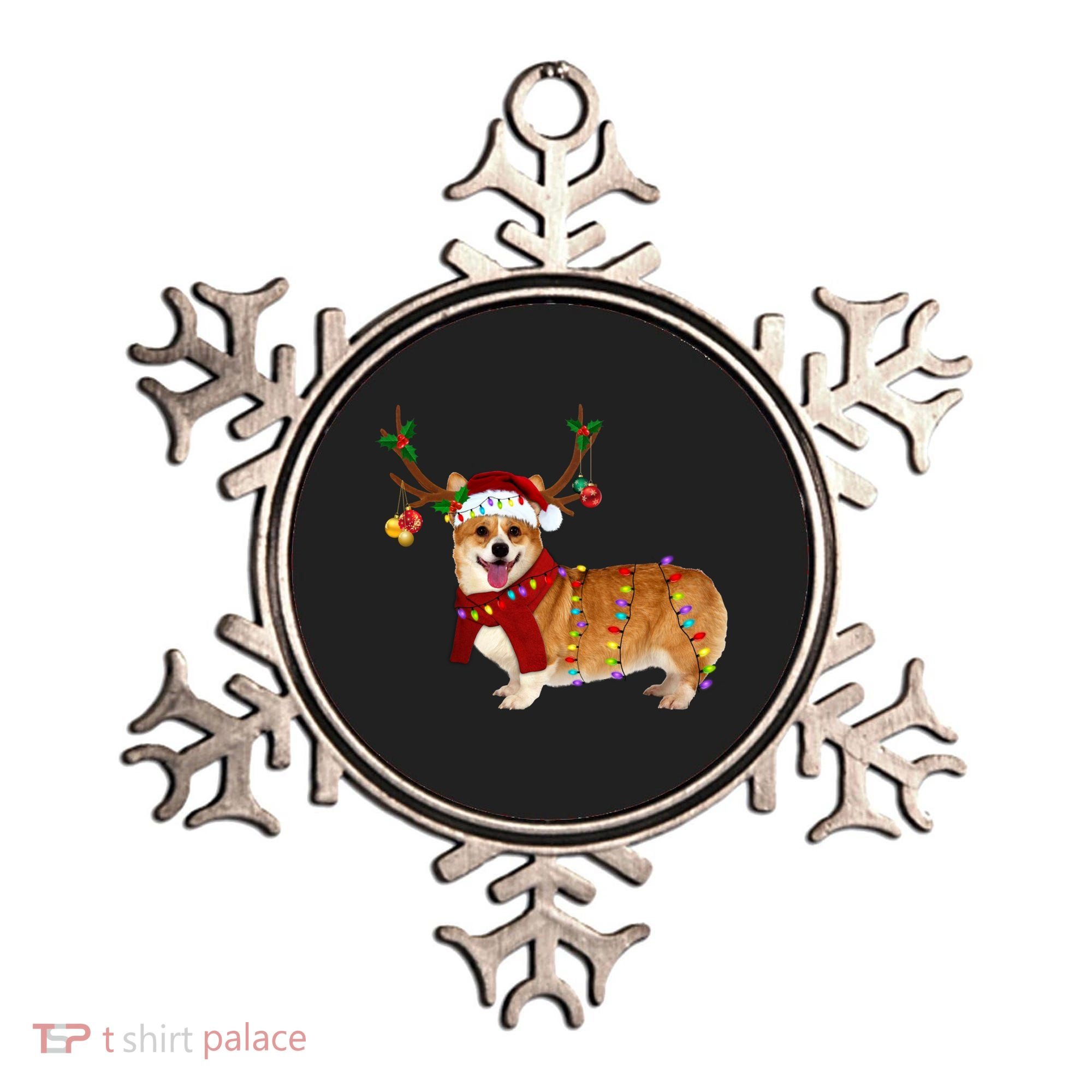Santa Corgi Reindeer Light Christmas Gift Ornament