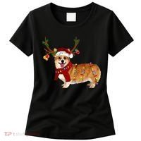 Santa Corgi Reindeer Light Christmas Gift Women's T-Shirt thumb 0