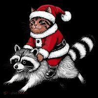 Santa Cat Raccoon Funny Christmas Animal Lover Coffee Mug thumb 5
