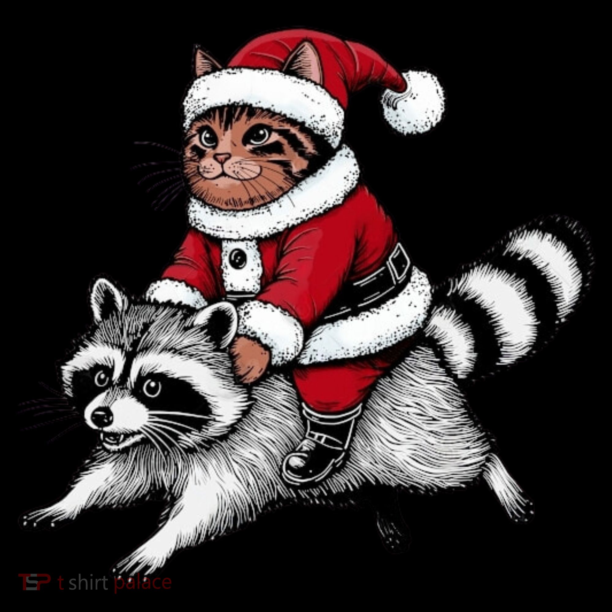 Santa Cat Raccoon Funny Christmas Animal Lover Coffee Mug