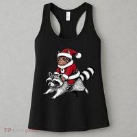 Santa Cat Raccoon Funny Christmas Animal Lover Women's Tank Top thumb 3