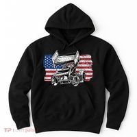 Sprint Car Racing Usa Flag Gift Hoodie thumb 0