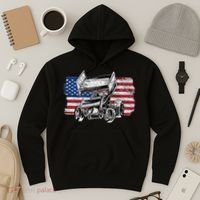 Sprint Car Racing Usa Flag Gift Hoodie thumb 3