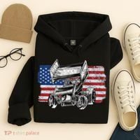 Sprint Car Racing Usa Flag Gift Hoodie thumb 4