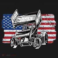 Sprint Car Racing Usa Flag Gift Apron thumb 3