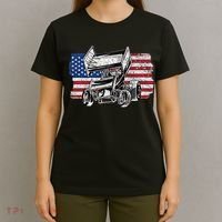 Sprint Car Racing Usa Flag Gift T-Shirt thumb 4