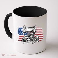 Sprint Car Racing Usa Flag Gift Coffee Mug thumb 0