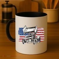 Sprint Car Racing Usa Flag Gift Coffee Mug thumb 4