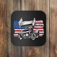 Sprint Car Racing Usa Flag Gift Coaster thumb 0