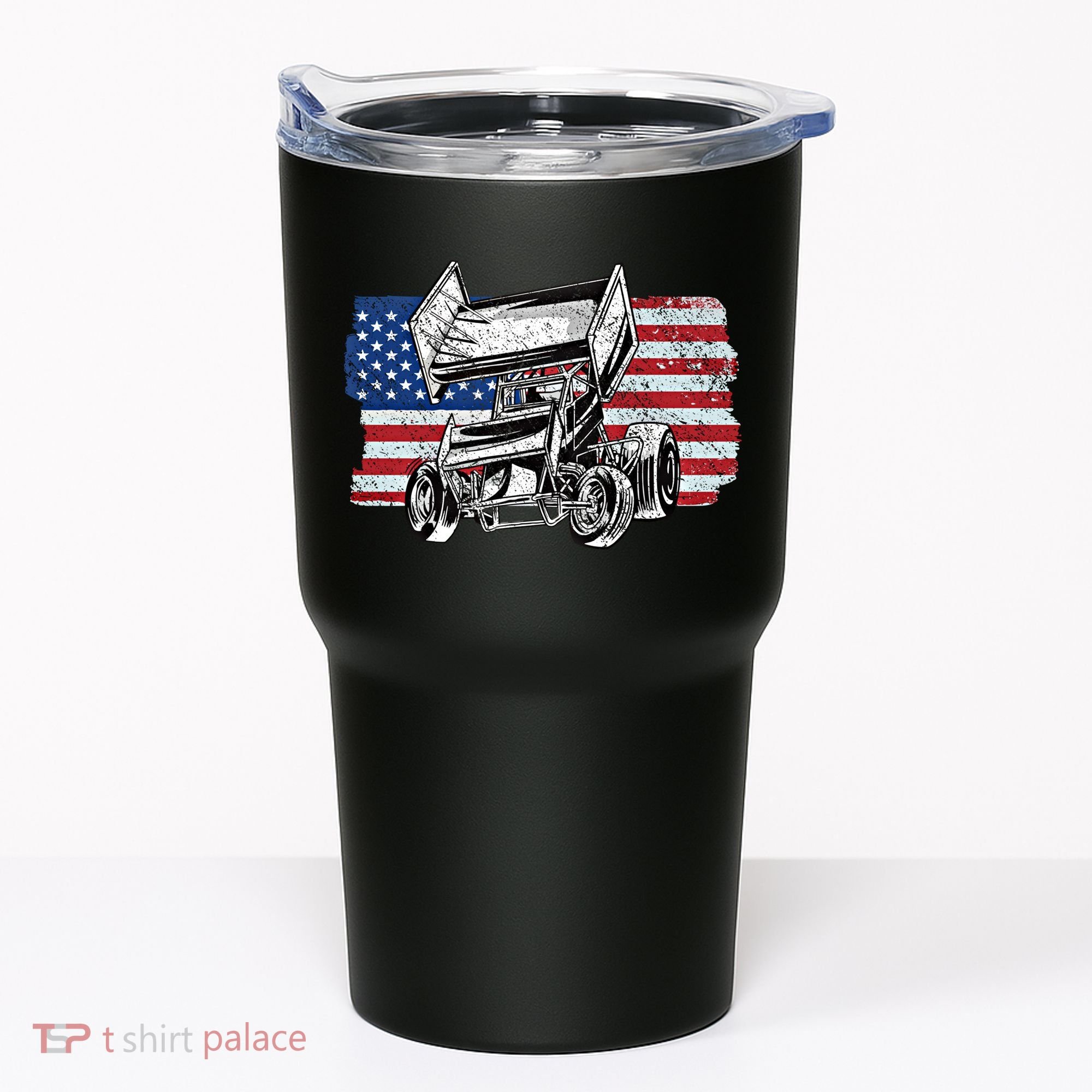 Sprint Car Racing Usa Flag Gift Tumbler