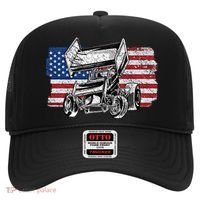 Sprint Car Racing Usa Flag Gift Hat thumb 0