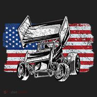 Sprint Car Racing Usa Flag Gift Hat thumb 2