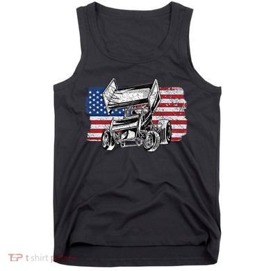 Sprint Car Racing Usa Flag Gift Tank Top
