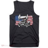 Sprint Car Racing Usa Flag Gift Tank Top thumb 0