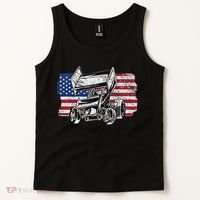 Sprint Car Racing Usa Flag Gift Tank Top thumb 2