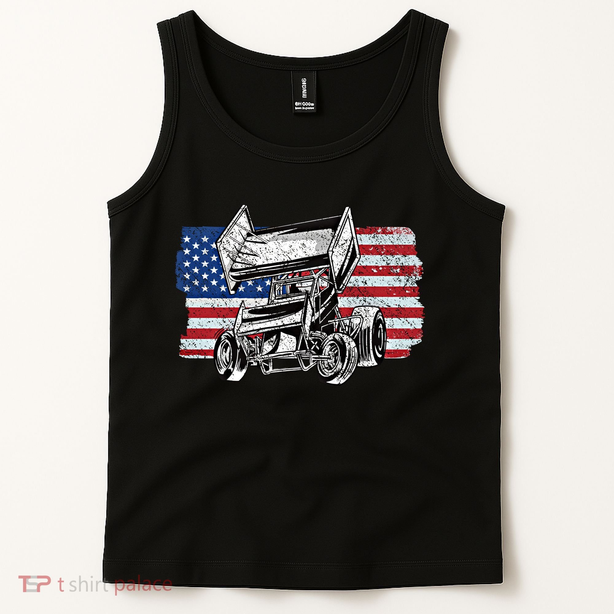 Sprint Car Racing Usa Flag Gift Tank Top