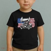 Sprint Car Racing Usa Flag Gift Toddler T-Shirt thumb 2