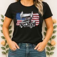 Sprint Car Racing Usa Flag Gift Women's T-Shirt thumb 2