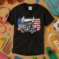 Sprint Car Racing Usa Flag Gift Kids T-Shirt thumb 3