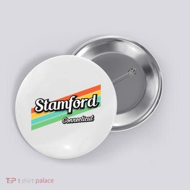 Stamford Connecticut Retro Button
