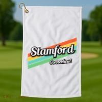 Stamford Connecticut Retro Golf Towel thumb 1