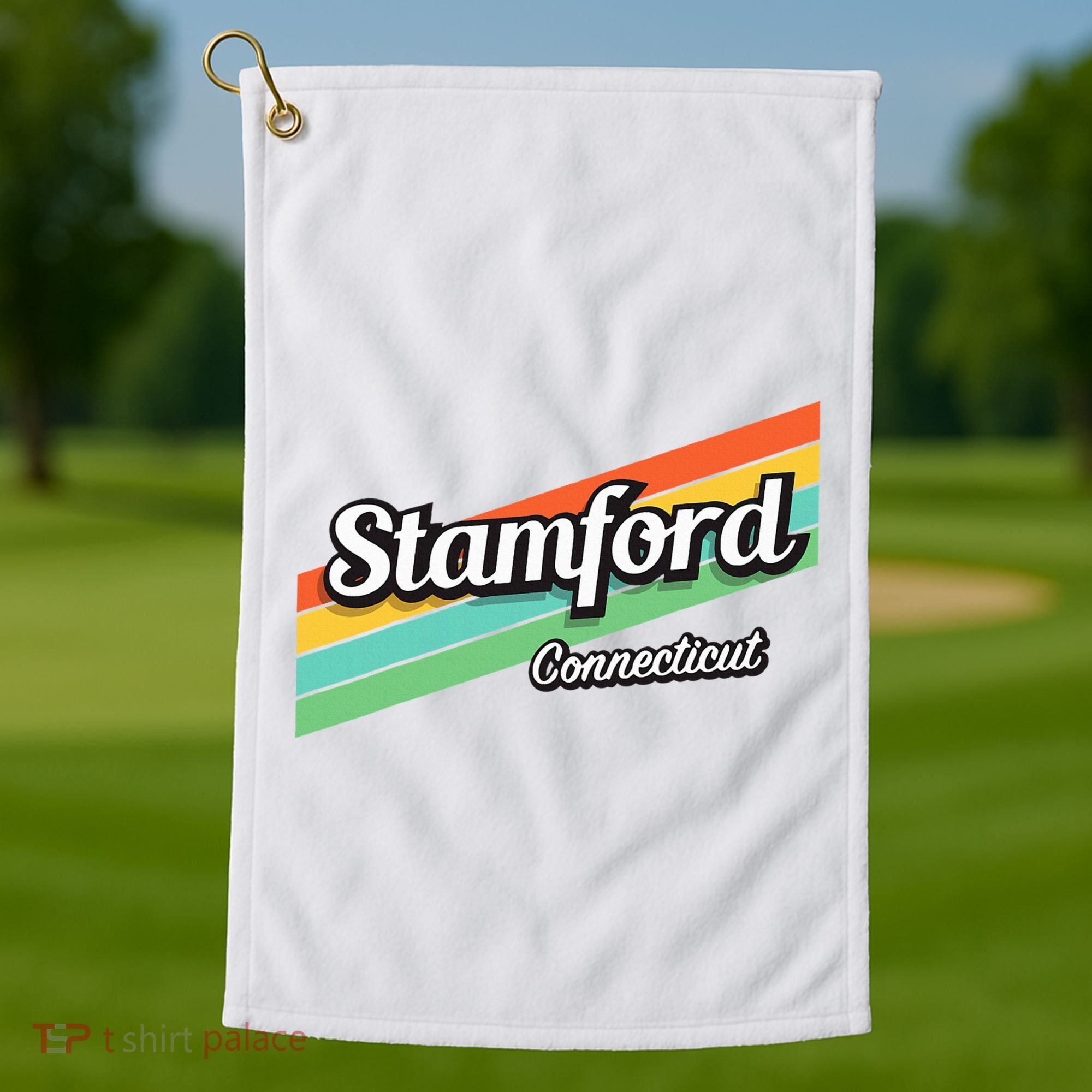 Stamford Connecticut Retro Golf Towel