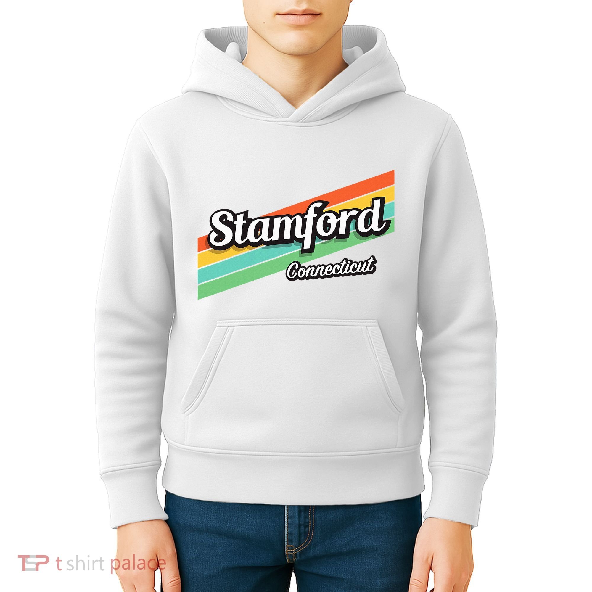 Stamford Connecticut Retro Kids Hoodie