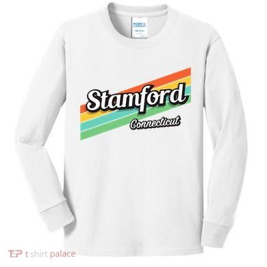 Stamford Connecticut Retro Kids Long Sleeve Shirt