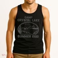 Summer Camp Retro 1980 Crystal Clear Lake Halloween Friday Tank Top thumb 3