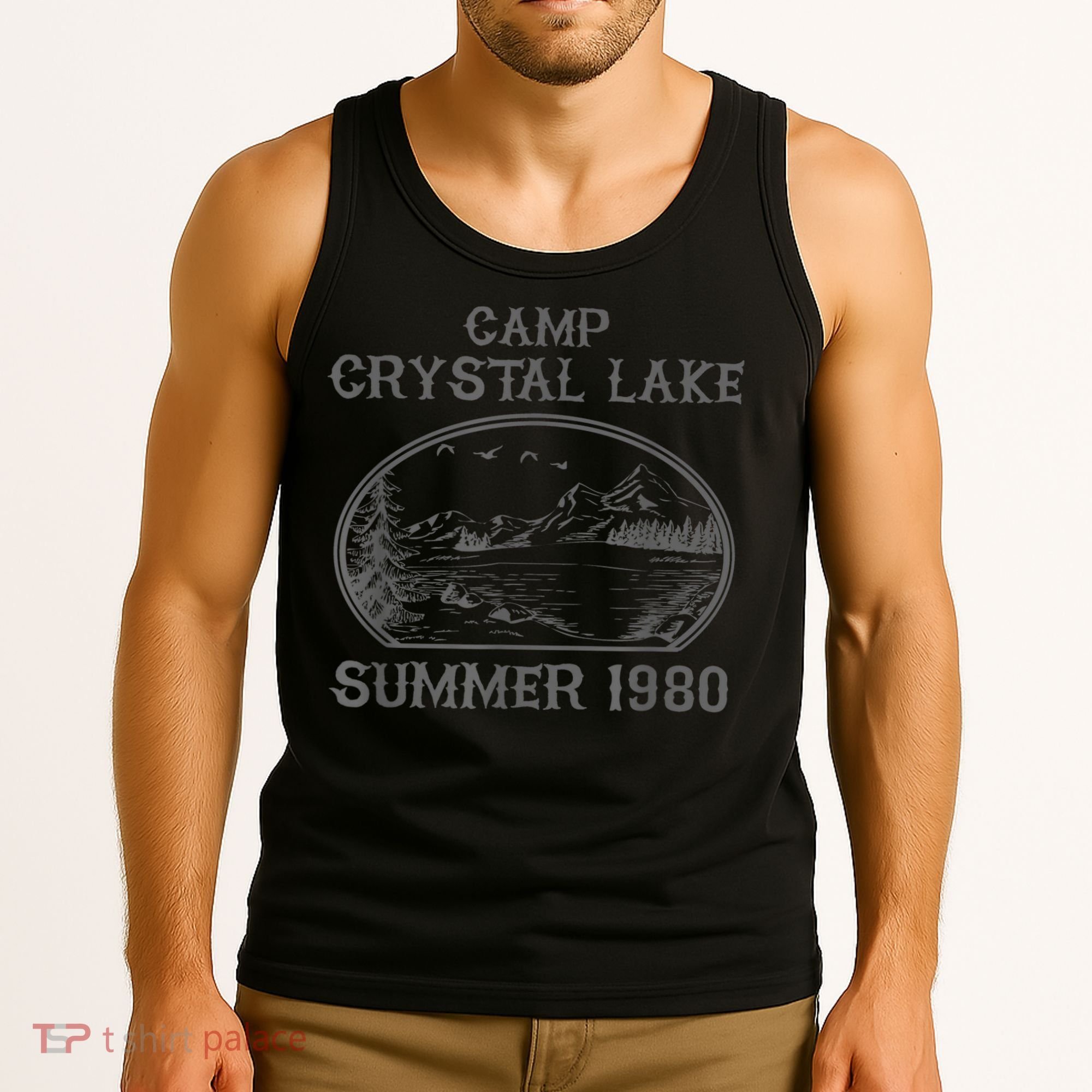 Summer Camp Retro 1980 Crystal Clear Lake Halloween Friday Tank Top