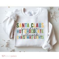 Santa Claus Reindeer Hot Chocolate Festive Chrsitmas Sweatshirt thumb 2