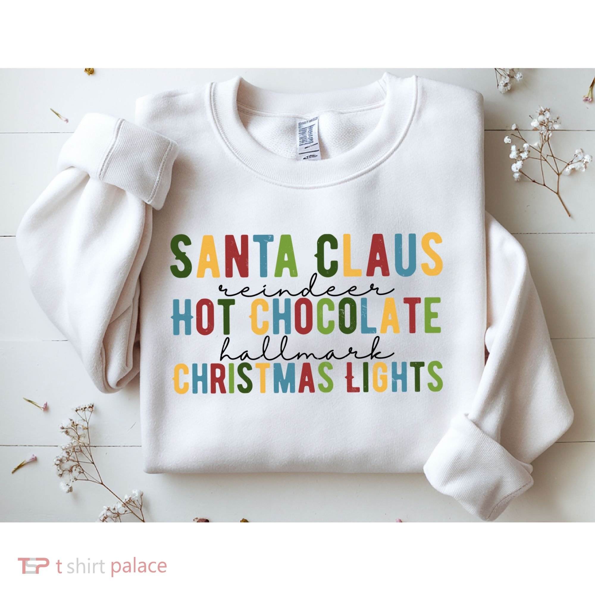 Santa Claus Reindeer Hot Chocolate Festive Chrsitmas Sweatshirt