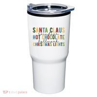 Santa Claus Reindeer Hot Chocolate Festive Chrsitmas Tumbler thumb 0