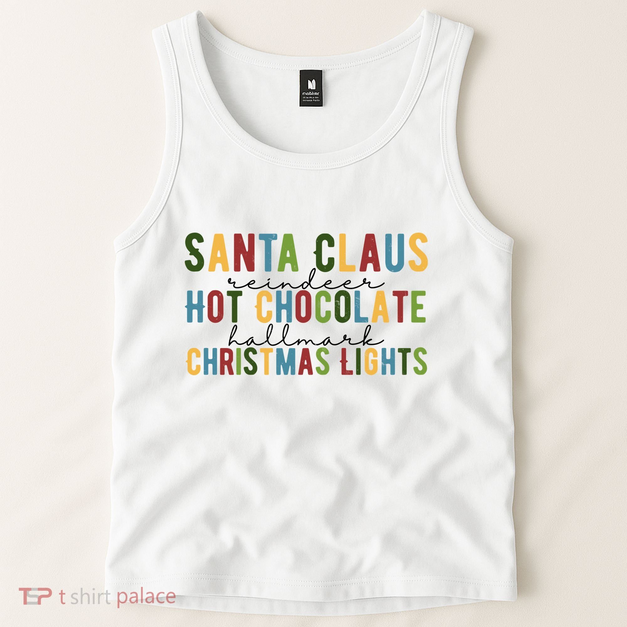 Santa Claus Reindeer Hot Chocolate Festive Chrsitmas Tank Top