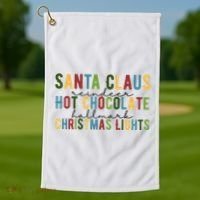 Santa Claus Reindeer Hot Chocolate Festive Chrsitmas Golf Towel thumb 1
