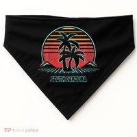 South Carolina Retro Palm Tree Beach 80s Style USA-Made Doggie Bandana thumb 0