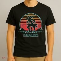 South Carolina Retro Palm Tree Beach 80s Style T-Shirt thumb 3