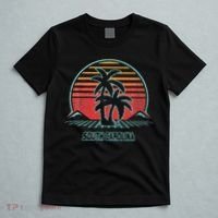 South Carolina Retro Palm Tree Beach 80s Style T-Shirt thumb 5
