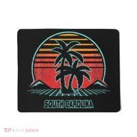 South Carolina Retro Palm Tree Beach 80s Style Mousepad thumb 0